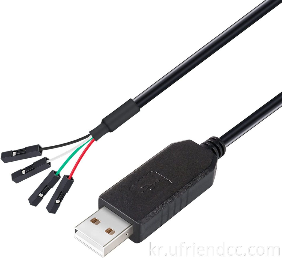 USB ~ TTL SERIAL 3.3V 어댑터 케이블 TX RX 신호 4 핀 0.1 인치 피치 암 소켓 PL2303 Prolific Chip W10 8 7 xp